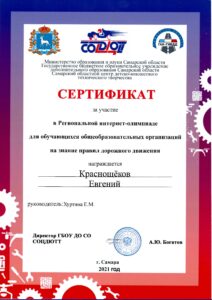 сертификат Краснощёков